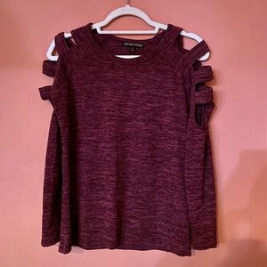 Multi color sweater with cutouts down the arms